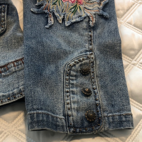 Seandara Women's XL Embellished Blue Denim Jacket Extra Large - Picture 7 of 14